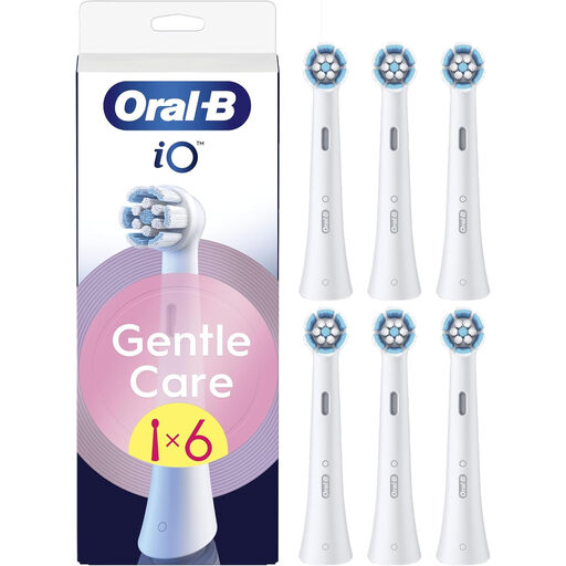 Oral-B iO - RB SW-6 Gentle Care – Brossettes de rechange, Lot de 6, blanc