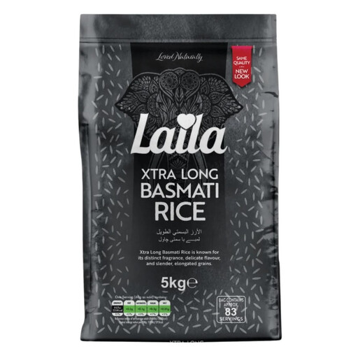 5 kg bag of Laila Extra Long Basmati Rice