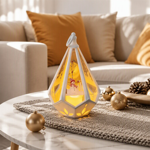 Huacan cone-shaped white snowman decoration