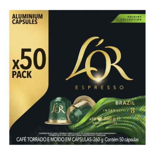 L'OR Espresso Brazil coffee capsules, pack of 50