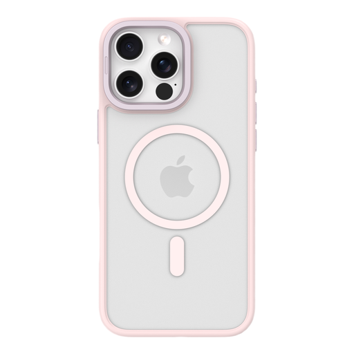 Comma Joy Elegant Metal Bracket Magnetic Anti-Shock Case iPhone 16 Pink