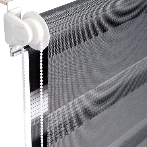 WOLTU Double Roller Blind Clip Fix without Drilling Dark Gray