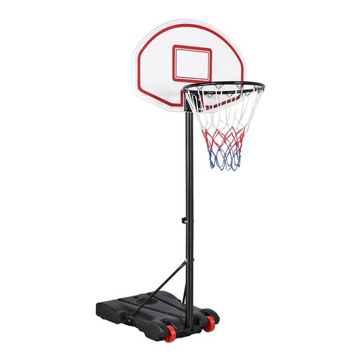 Yaheetech 1.9-2.5M Height-Adjustable Basketball Hoop System Portable Basketball Goal Outdoor Youth w/ Wheels & Water/Sand Filled Base Red