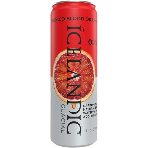 Icelandic Glacial Tarocco Blood Orange Sparkling Mineral Water, 330ml can