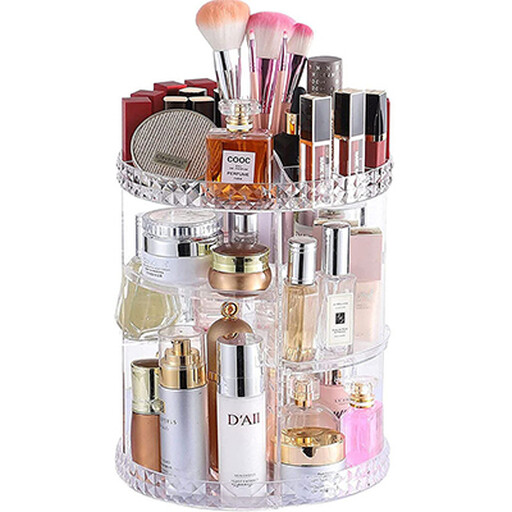 Vilscijon Rotating Transparent Makeup Brush Organiser