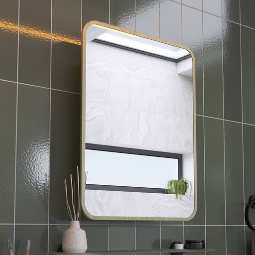Croydex Stainless Steel Mirror Cabinet with Gold Effect Frame