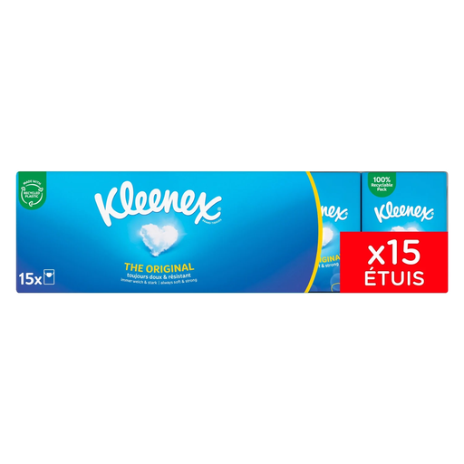 KLEENEX Original Mini Packs Facial Tissues x15