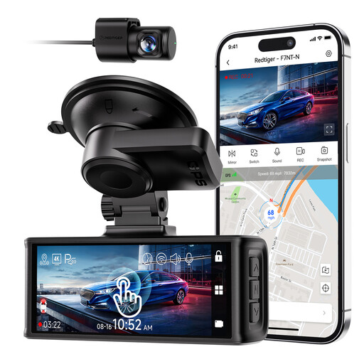 REDTIGER F7NT-N 4K Dash Cam Front and Rear