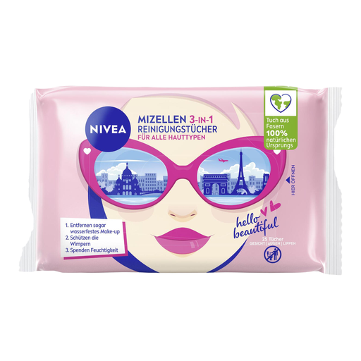 NIVEA Micellar Cleansing Wipes 3-in-1 Design Edition 25 Sheets