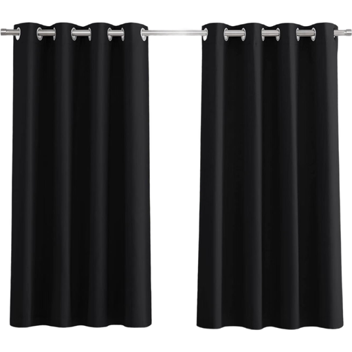 PONY DANCE Grommet Blackout Curtains in Black