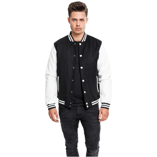 Urban Classics Oldschool College Jacket blk/wht M