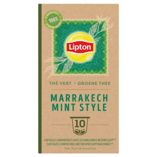 Lipton Marrakech Mint tea capsules compatible with Nespresso, pack of 10