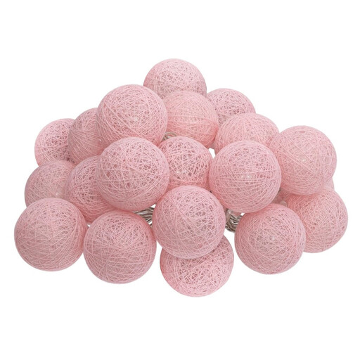 Atmosphera LED Garland String Lights - 20 Balls, 6 cm, Light Pink
