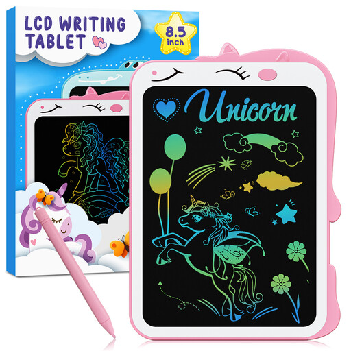 Pinke 8.5 Zoll LCD Schreibtafel für Kinder mit Einhorn-Motiv