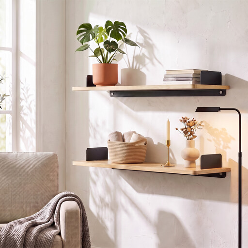 KAPANOU Floating Shelves for Wall Display, Rustic Brown