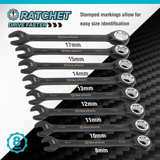 DURATECH 144-P Ratcheting Combination Wrench Set