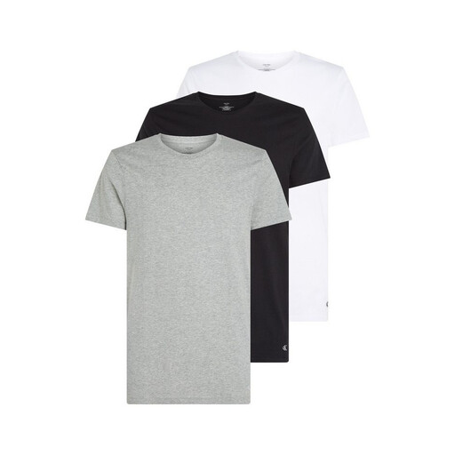 Calvin Klein 3 Pack Crewneck T-Shirt - Cotton Classics - Black, White, Grey XL
