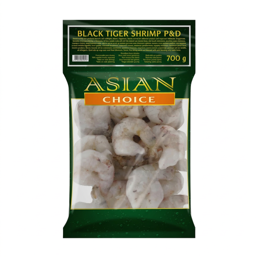 Asian Choice 31/40 Black Tiger Shrimp P&D 1kg (700g Net)