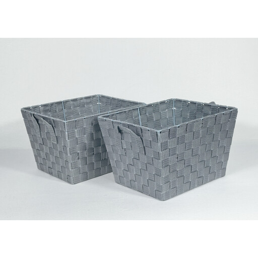 KEVAHOME SET OF 2 PP WOVEN STRAP STORAGE TOTE