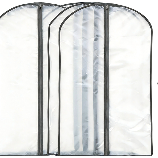ANQI Zippered Peva Garment Storage Bag, 3-Pack