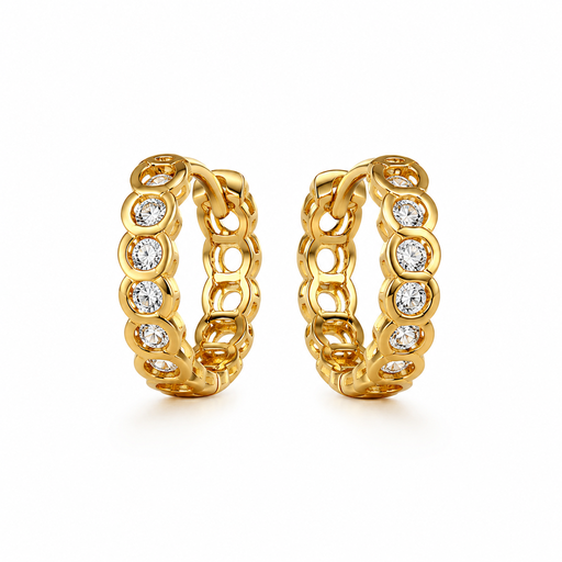 VoxorAI gold cut-out copper coin stud earrings