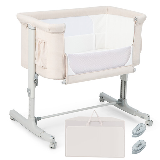 Adjustable portable baby bassinet beige