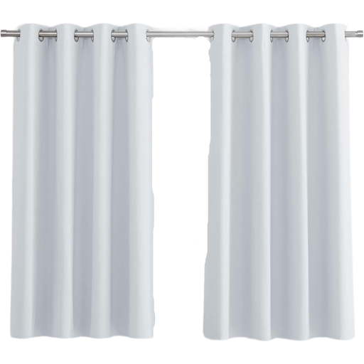PONY DANCE Blackout Curtains with Eyelet, 2 Panels W140 x L145 cm, Greyish White