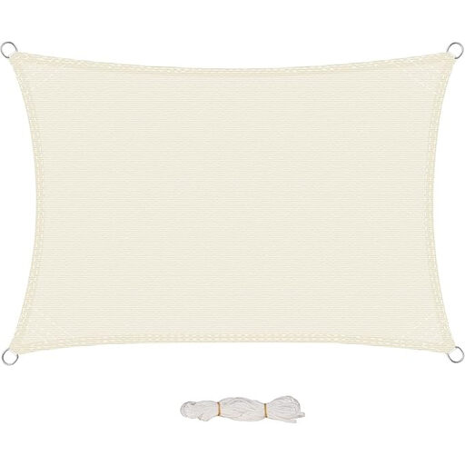 EUGAD Sonnensegel 4x6m aus HDPE in Creme