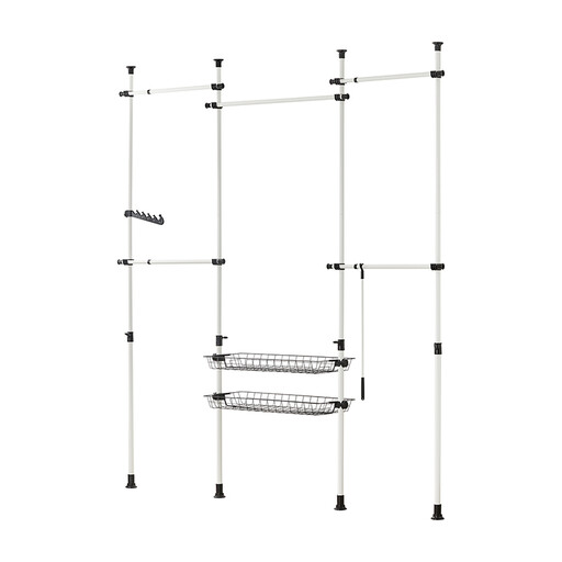 SoBuy Adjustable Telescopic Wardrobe System in White