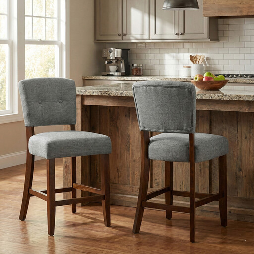 Oakridge Dark Grey/Walnut Bar Stool