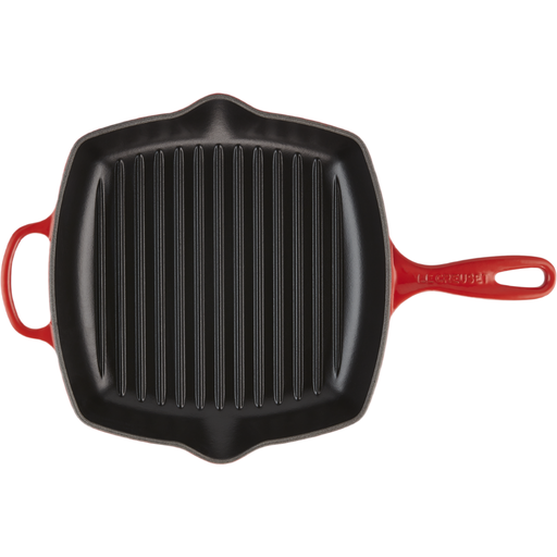Le Creuset Poêle Grill Carrée Signature 26cm - Cerise