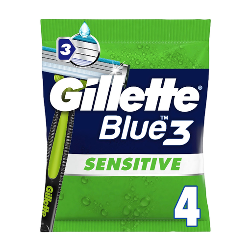 Gillette Blue3 Sensitive Disposable Razors x4