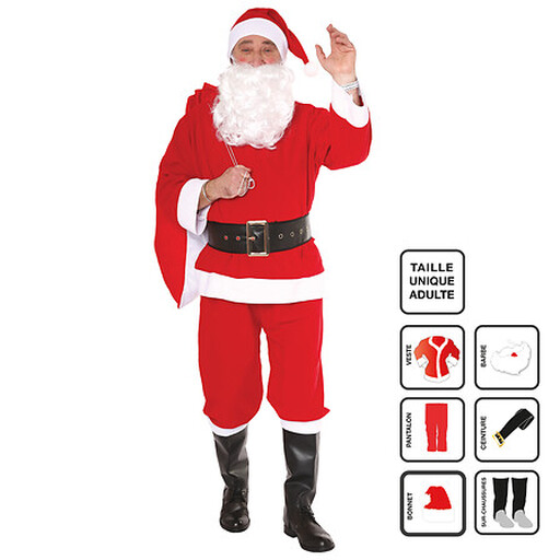 Traditionelles Weihnachtsmann Kostüm für Herren, 6-teilig