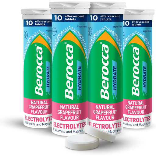 Berocca Hydrate Natural Grapefruit effervescent tablets, 40 tablets