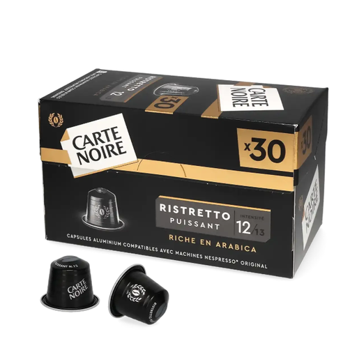Box of 30 Carte Noire Ristretto capsules compatible with Nespresso