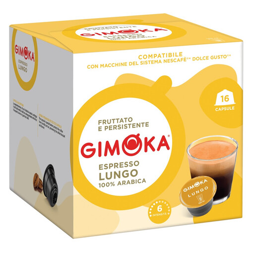 GIMOKA Lungo 咖啡胶囊，兼容 Dolce Gusto，16 粒装，112 g