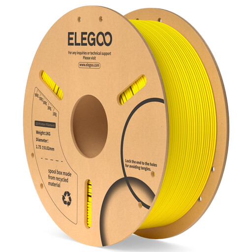 Elegoo PLA Filament 1kg in Yellow on a cardboard spool