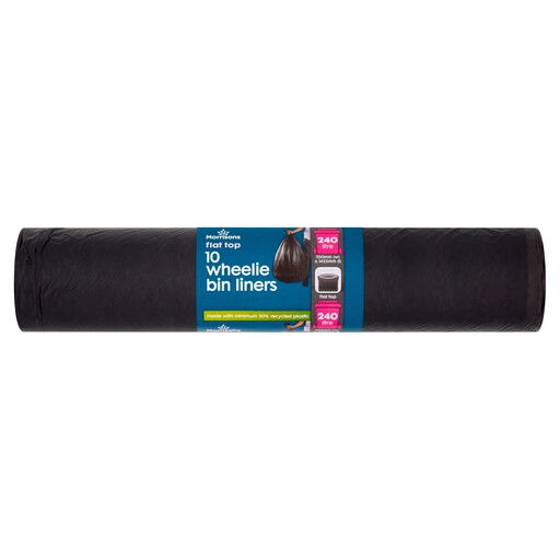 Morrisons Flat Top Wheelie 10 Bin Liners