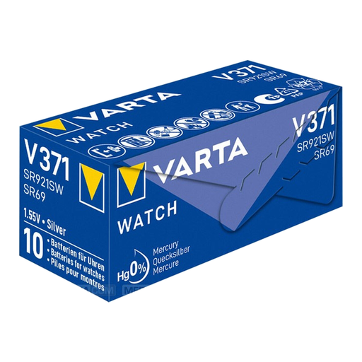 VARTA Batterie Silver Oxide, Knopfzelle, 371, SR69, 1.55V Watch, Retail (10-Pack)