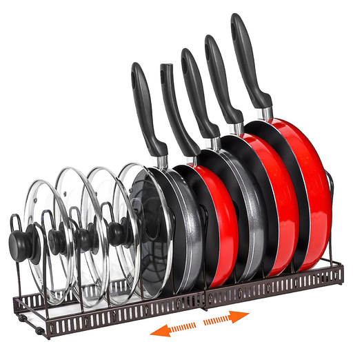 SRD 0175 Telescoping Pot Rack with adjustable dividers