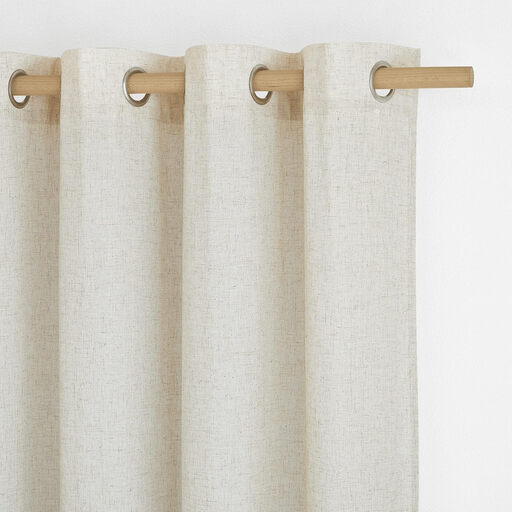 PONY DANCE Semi Sheer Linen Curtains in Beige