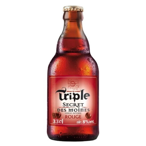 Triple Secret des Moines Rouge, Bière aromatisée à la cerise intense, 8% vol., 33 cl