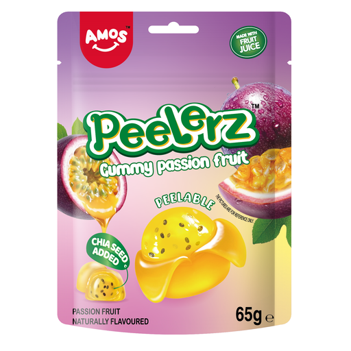 Amos Peelerz Gummy Passion Fruit 65g