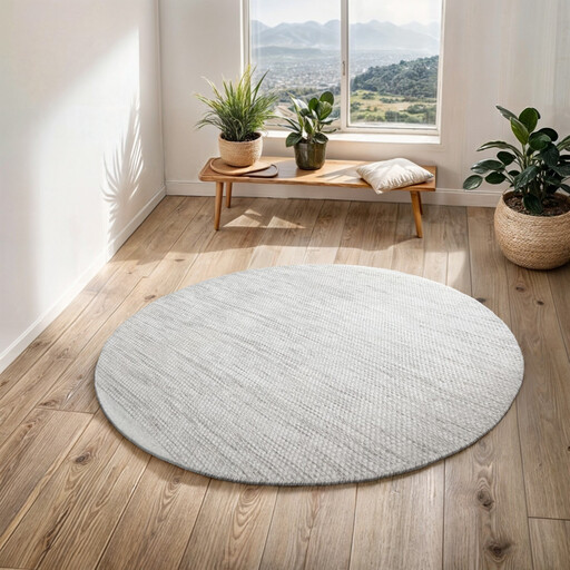 Runder Teppich "Wooly Oasis" Natur