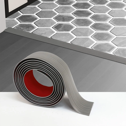 Art3d Self-Adhesive Vinyl Floor Transition Strip， 1 m Length， Gray Wood Grain