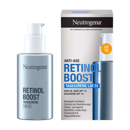 Neutrogena Retinol Boost Anti-Ageing Day Cream SPF 15 with Hyaluronic Acid, 50 ml