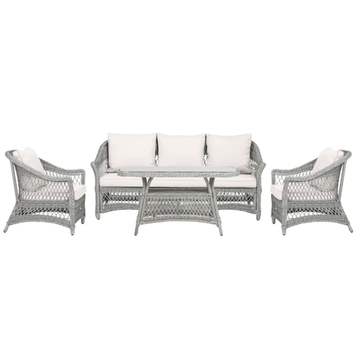 VILA Full Rattan 8-Piece Garden Lounge Sofa and Armchairs Set