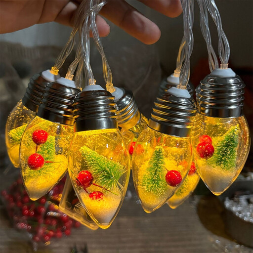 Huacan artificial Christmas tree with red berries and 10 lights