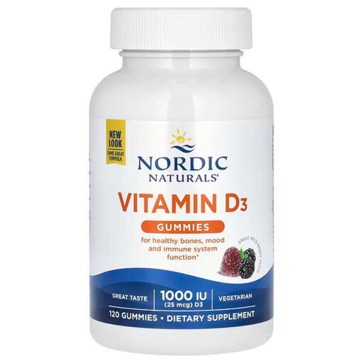 Nordic Naturals Vitamin D3 Bone & Immune 1000IU Wild Berry Gummies
