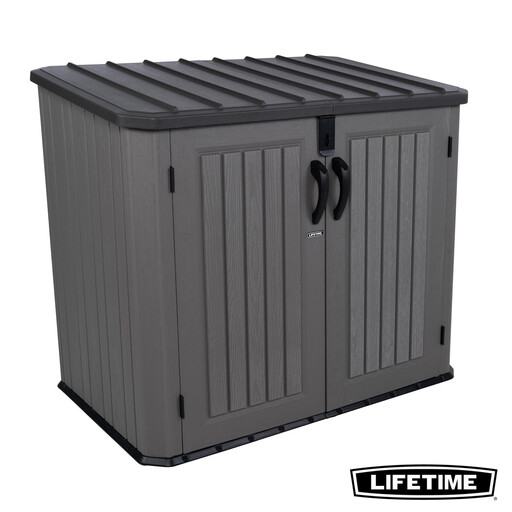 Lifetime Phil Plastic Wheelie Bin Box & Tool Cabinet